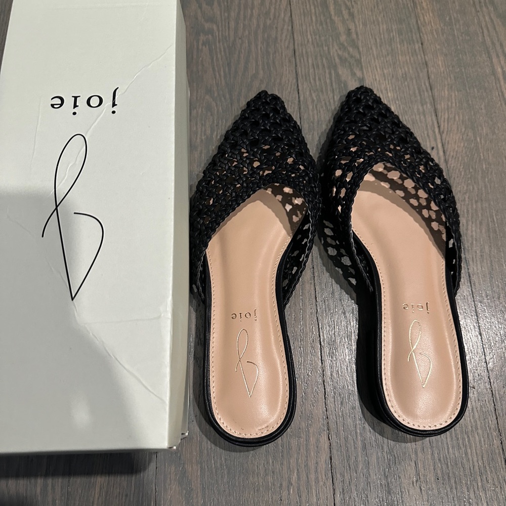 Joie Black Woven Mules